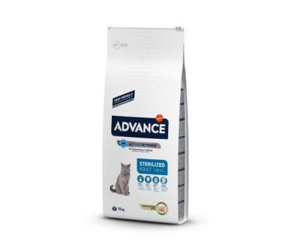 Advance Cat Adult Sterilized 15кг - пуешко и ечемик